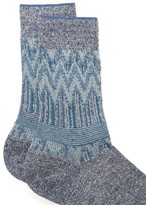 Thumbnail for your product : Falke Mexicali Zigzag-lame Ankle Socks - Blue Multi
