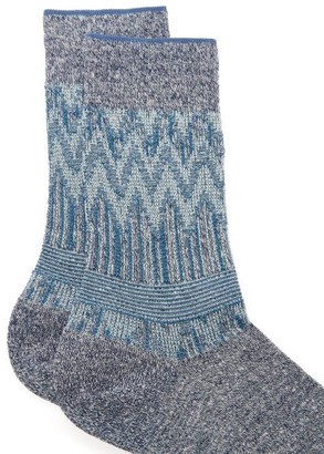 Falke Mexicali Zigzag-lame Ankle Socks - Blue Multi