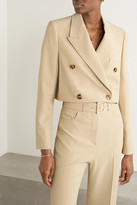 Thumbnail for your product : Nanushka Moscot Cropped Double-breasted Woven Blazer - Sand