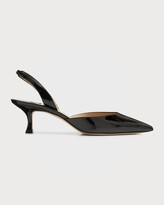 Thumbnail for your product : Manolo Blahnik Carolyne Low-Heel Patent Halter Pumps