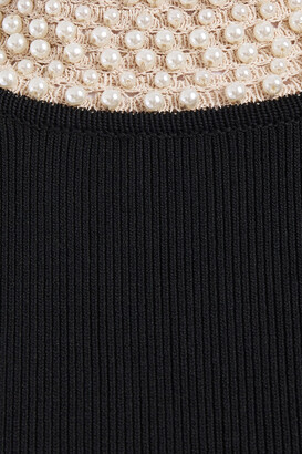 Sandro Uigi Faux Pearl-embellished Stretch-knit Dress