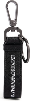 Emporio Armani Leather Logo Keyring