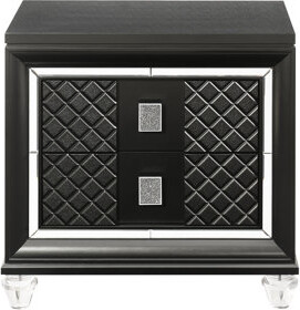 Red Barrel Studio Graceful Gray Nightstand With Luxury Details And Stable Construction Metallic Two Spacious Drawers, Sparkling Trim Details, Construction, Felt-lined U