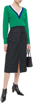 Thumbnail for your product : ALEXACHUNG Wool-blend Floral-jacquard Midi Skirt