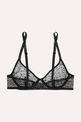 Les Girls Les Boys - Embroidered Stretch-tulle Underwired Half-cup Bra - Black