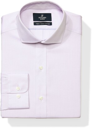 Buttoned Down Amazon Brand Men's Classic Fit Cutaway-Collar Solid Non-Iron Dress Shirt (No Pocket)