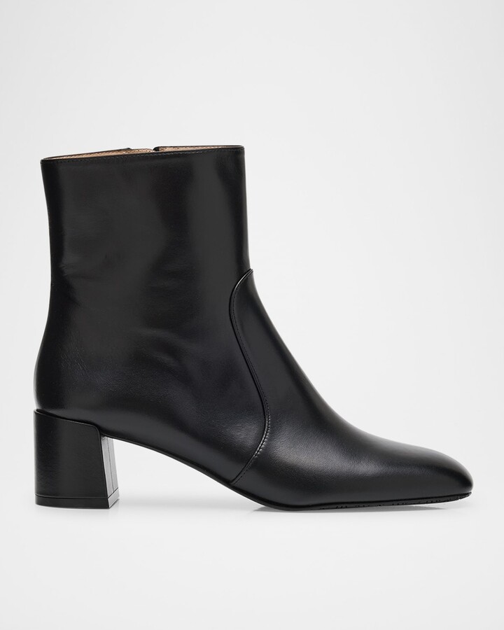 Stuart Weitzman Maeve Leather Zip Booties