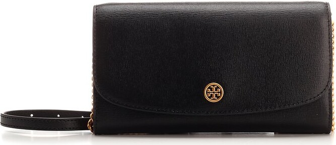 black TORY BURCH ROBINSON LEATHER WALLET (87161_001)