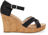 Thumbnail for your product : Toms Black Canvas Cork Women's Strappy Wedges