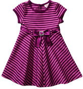 Thumbnail for your product : Sweet Heart Rose SWEETHEART ROSE Girls 2-6x Stripe Fit & Flare Dress with Bow Decoration