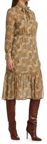 Thumbnail for your product : Paige Koralina Tie-Neck Floral Silk Midi Dress