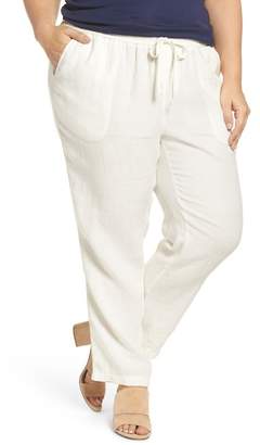 Caslon Linen Drawstring Pants (Plus Size)