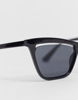 Thumbnail for your product : A. J. Morgan AJ Morgan cat eye sunglasses in black with lens cut out