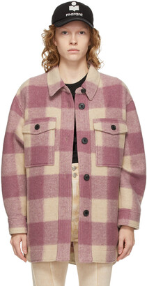 Etoile Isabel Marant Beige & Pink Check Harveli Jacket