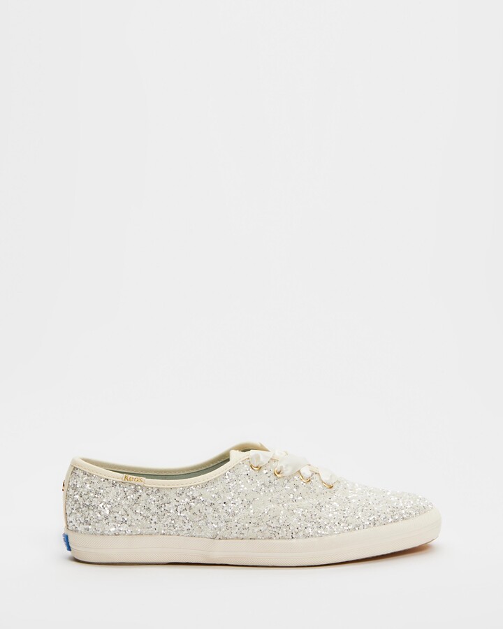 kate spade white glitter
