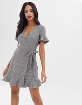 Thumbnail for your product : Lipsy prince of wales check wrap dress