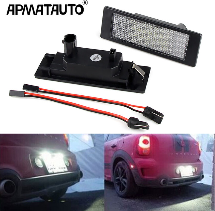 APMATAUTO 2PCS Car Led Number License Plate Light Canbus Error Free For BMW Mini Cooper S Clubman R55 Countryman R60 Paceman R61 Kit