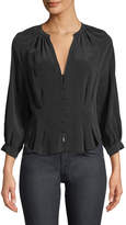 Thumbnail for your product : Joie Bitina V-Neck Button-Front Silk Top