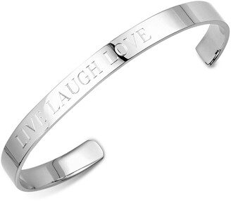 Sarah Chloe Live Laugh Love" Bangle Bracelet in Sterling Silver or 14K Gold-Plated Sterling Silver