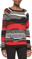 Thumbnail for your product : Milly Graphic Stripe Pullover Sweater