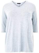 Thumbnail for your product : New Look Curves Grey V Neck Fine Knit Top