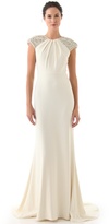 Thumbnail for your product : Badgley Mischka Deco Cap Sleeve Gown