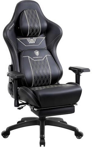Dowinx Gaming Chair with Footrest, Ergonomic Computer Chair with Comfortable Headrest and Lumbar Support, Game Office Chair for Adults Pu Leather...