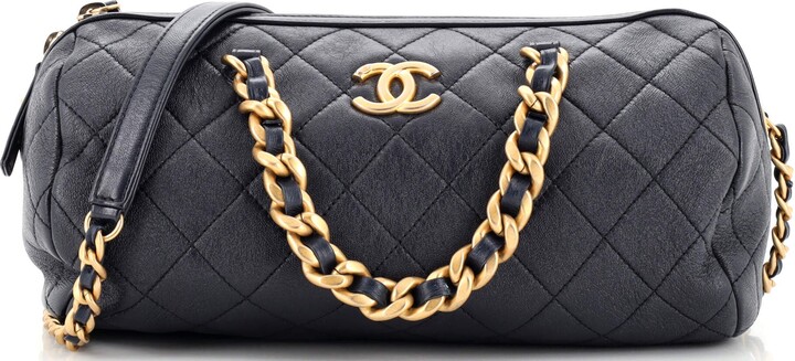 Chanel Fashion Therapy Bowling Bag Quilted Shiny Lambskin Medium - ShopStyle