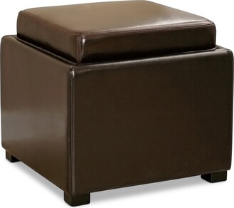Furniture Bartlett Leather Storage Ottoman
