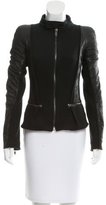 Thumbnail for your product : Haider Ackermann Distressed Leather-Paneled Jacket