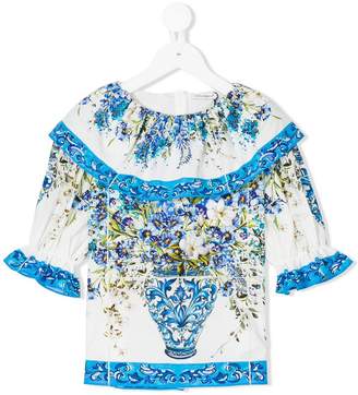 Dolce & Gabbana Kids floral embroidered blouse