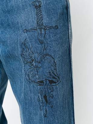 Givenchy embroidered slim-fit jeans