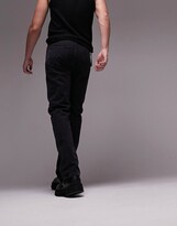 Thumbnail for your product : Topman straight belted jeans in washed black