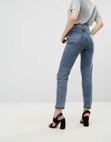 Thumbnail for your product : ASOS Farleigh High Waist Slim Mom Jeans In Dixie Light Acid Wash