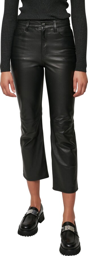 Maje Perry Crop Flare Leather Pants - ShopStyle