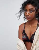 Thumbnail for your product : ASOS Design Flora Ditsy Floral & Lace Triangle Bra