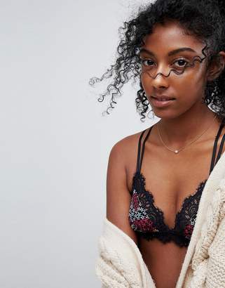 ASOS Design Flora Ditsy Floral & Lace Triangle Bra