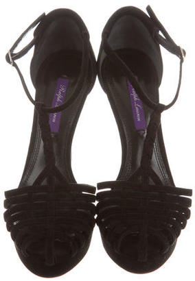 Ralph Lauren Suede T-Strap Sandals
