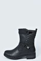 Thumbnail for your product : boohoo Grace Quilted Biker Boot