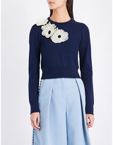 Thumbnail for your product : Roksanda Nobuya floral-appliqué knitted wool jumper