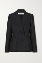 Thumbnail for your product : Gabriela Hearst Rezi Double-breasted Wool-cady Blazer - Black