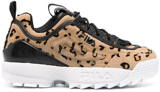 Fila Disruptor leopard print sneakers - ShopStyle