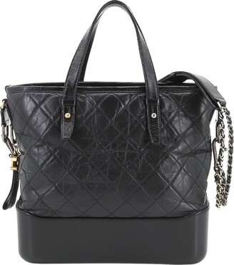 Chanel Silver Quilted Aged Calfskin Large Gabrielle Hobo Grey Leather  Pony-style calfskin ref.706559 - Joli Closet