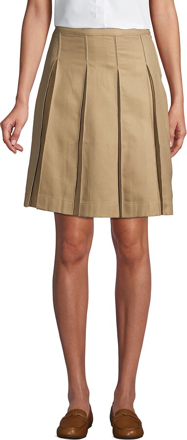 School Uniform Solid Box Pleat Skirt Top of Knee