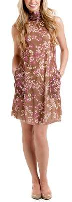 Sweet Pea Popeye Brown Floral Halter Dress.