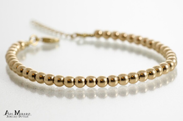 Etsy 4mm Round Circle Beaded, Gold Filled, Stacking, Minimalist, Bracelet, This Beauty Is All You Will Want For Your Perfect Mothers Day Gift
