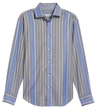 Thomas Dean Regular Fit Stripe Sport Shirt