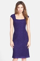 Thumbnail for your product : Donna Ricco Square Neck Lace Sheath Dress