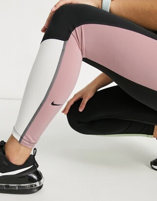 Nike Training One Sculpt tight 7/8 leggings in colour block