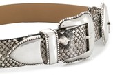 Thumbnail for your product : B-Low the Belt Double Buckled Reptile Pattern Belt